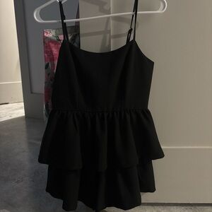 Black Tiered romper